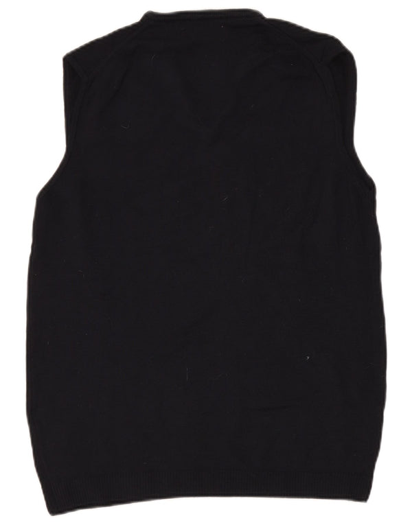 ZARA Mens Vest Tank Top Large Bleu Marine Laine