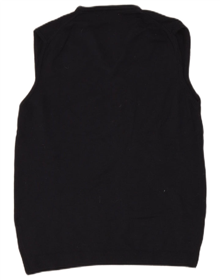 ZARA Mens Vest Tank Top Large Bleu Marine Laine