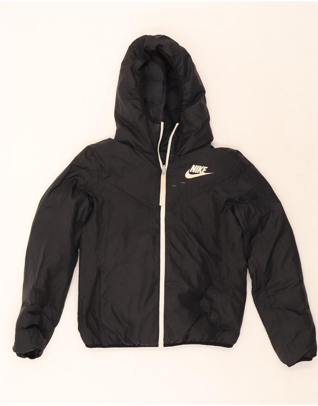 Nike Veste matelassée réversible à capuche surdimensionnée pour femme UK 6 XS Noir