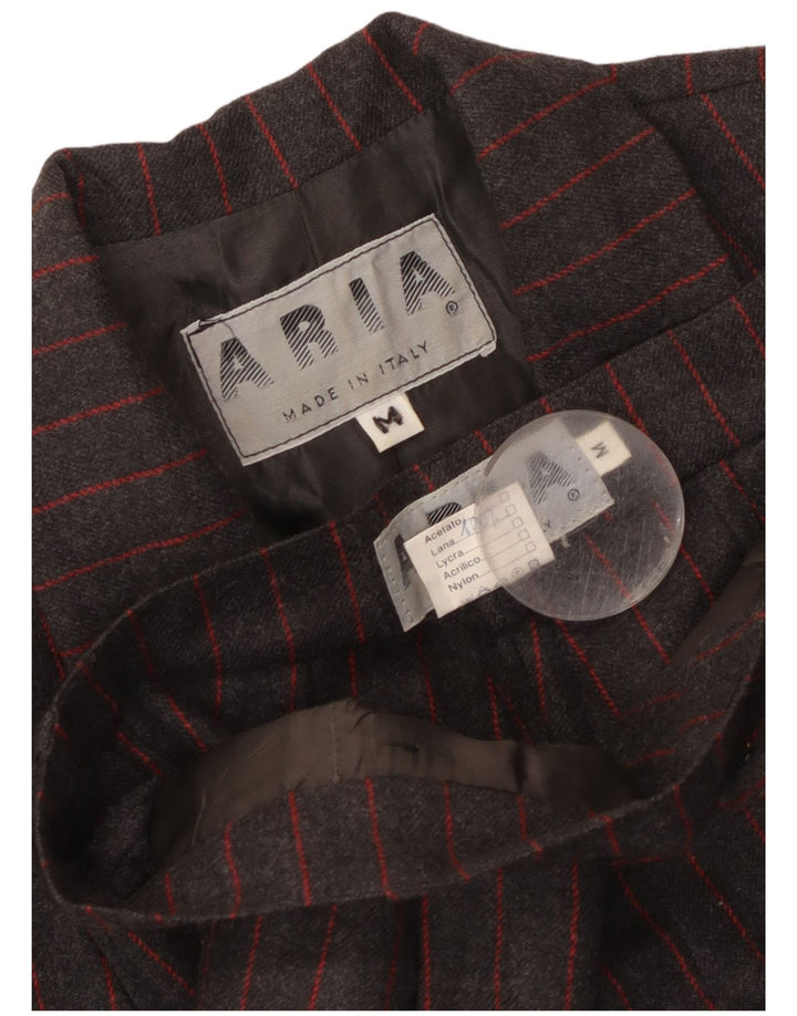 Aria Ensemble 2 pièces à double boutonnage pour femme UK 14 Medium W26 Laine rayée grise