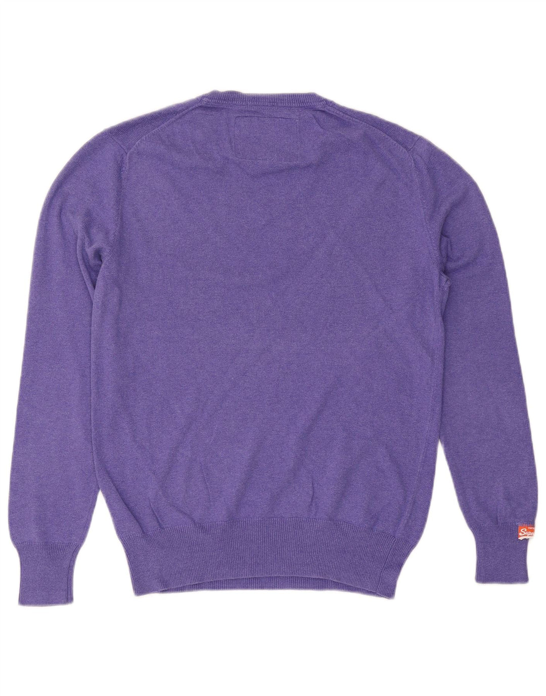 SUPERDRY Pull col en V pour femme UK 14 Violet moyen Coton