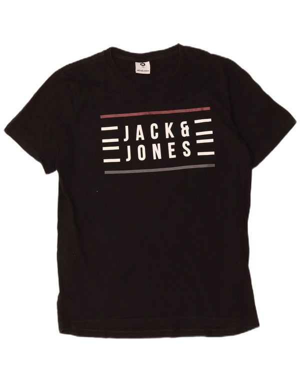 Jack & Jones T-Shirt Graphique Homme Noir Moyen Coton