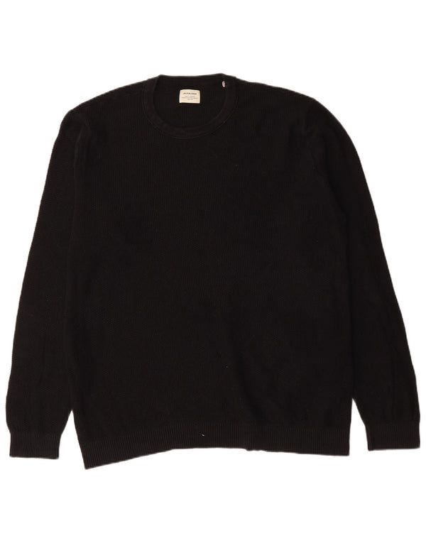 Jack & Jones Pull à col rond pour homme 2XL en coton noir