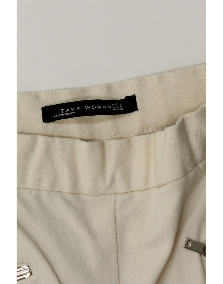 ZARA Femme Pantalon Skinny Casual Moyen W28 L28 Blanc Cassé