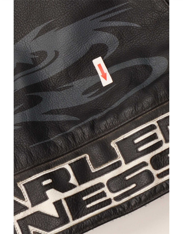 Arlen Ness Womens Motorstyle Graphic Racer Jacket Taille 42 Grand Noir