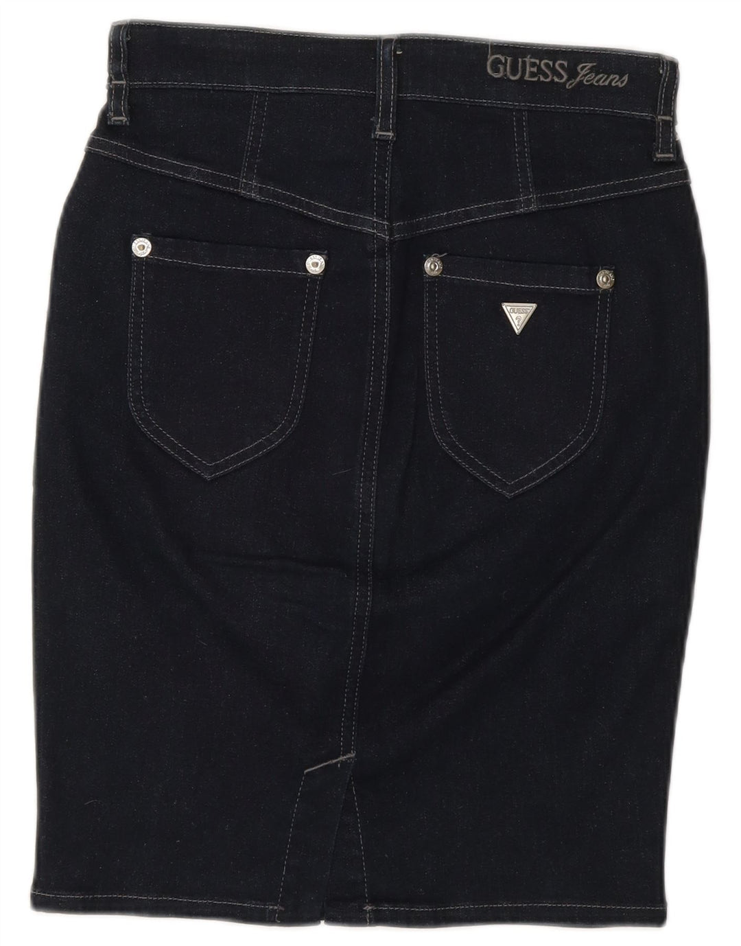 Guess Femme Jupe En Jean W28 Bleu Marine Moyen Coton