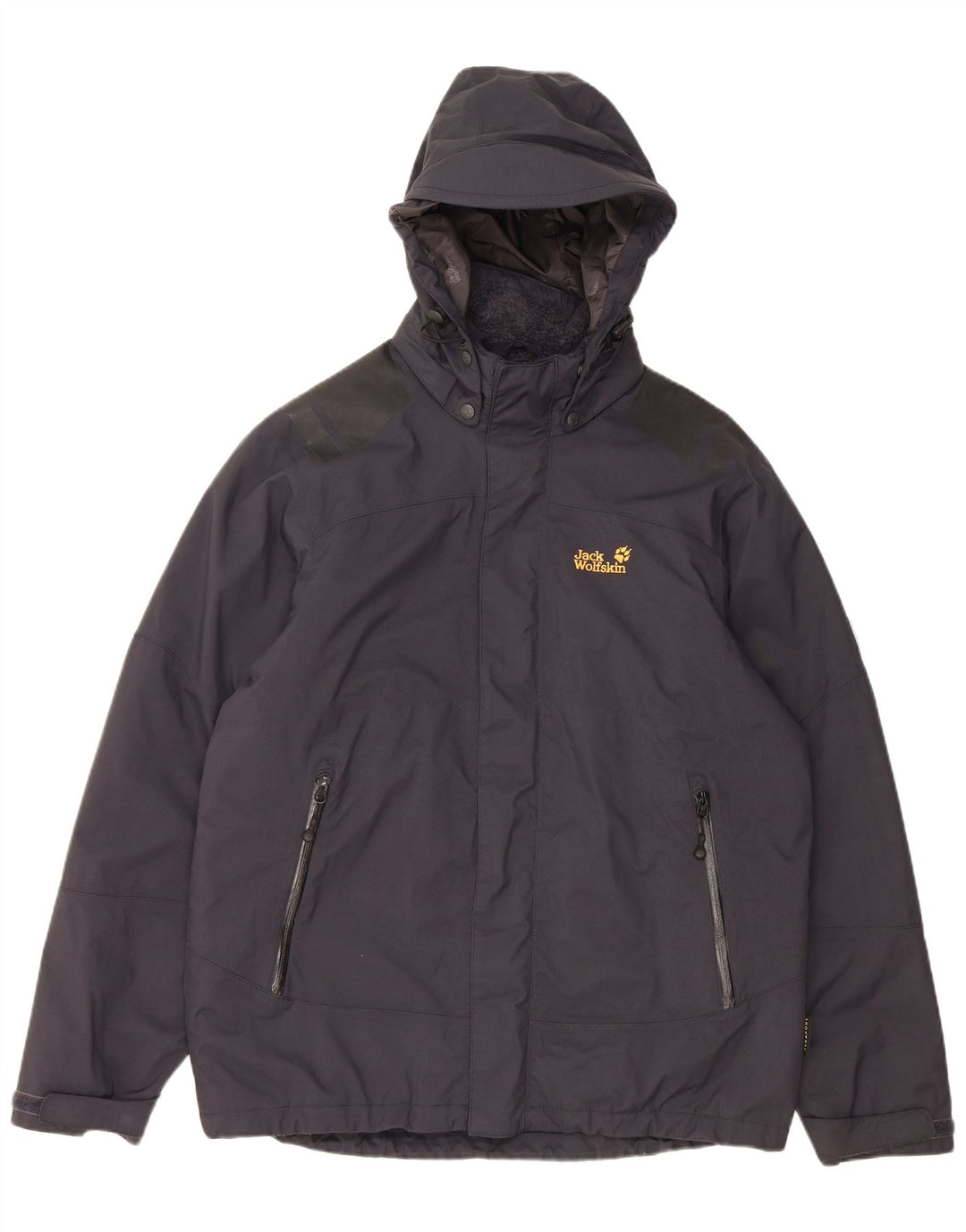 JACK WOLFSKIN Veste coupe-vent à capuche Sherpa pour homme UK 40/42 Large Noir