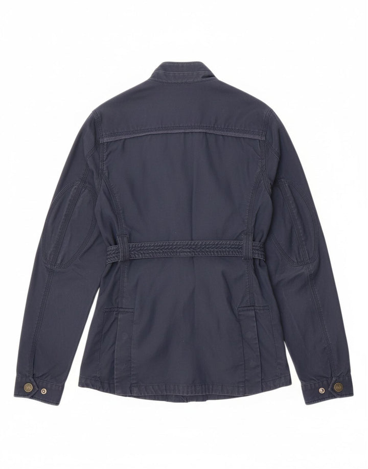 SUPERDRY Womens Utility Jacket UK 14 Medium Navy Blue Cotton