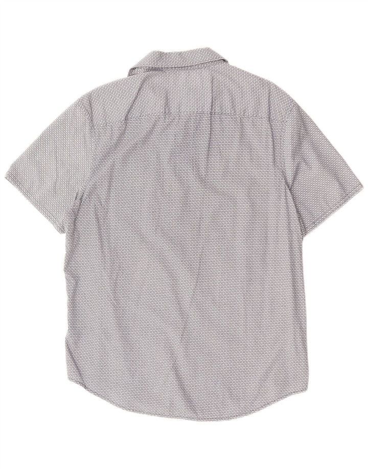 PENGUIN Chemise Heritage Slim Fit à Manches Courtes Homme Bleu Géométrique Grand