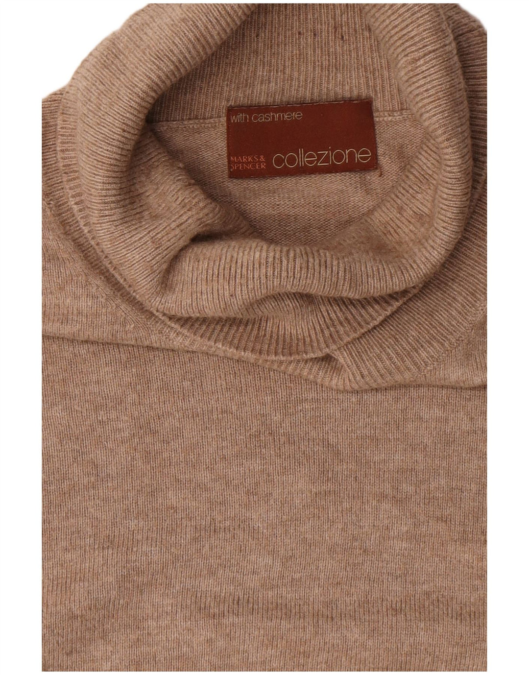 Marks & Spencer Pull Col Roulé Homme XL Beige Viscose