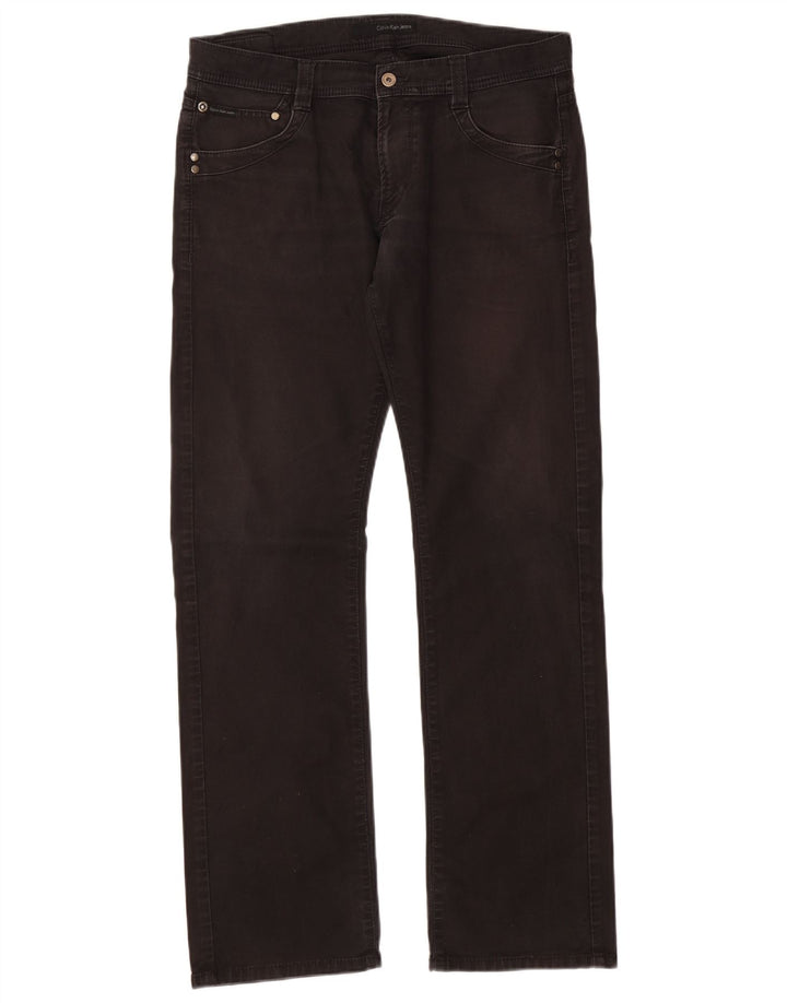 CALVIN KLEIN Jean droit homme W34 L33 noir coton