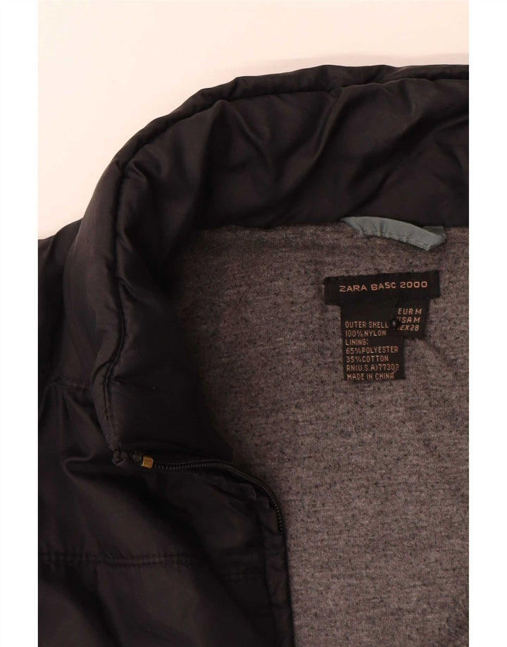 Zara Veste matelassée pour femme UK 12 Medium Noir Nylon