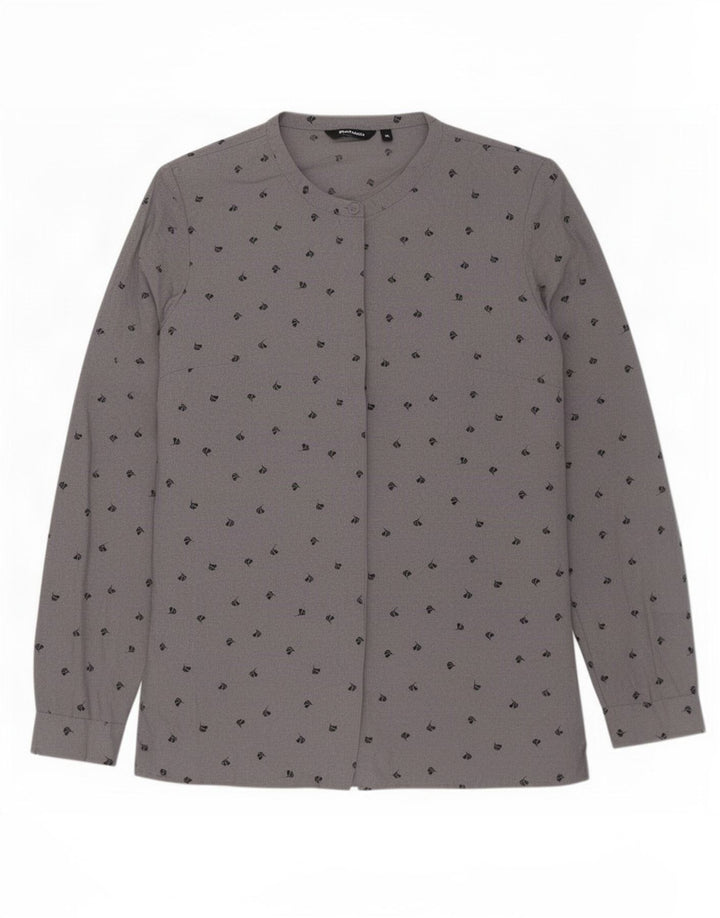 Rohan Chemise Chemisier Femme UK 10 Petit Gris Floral Polyester