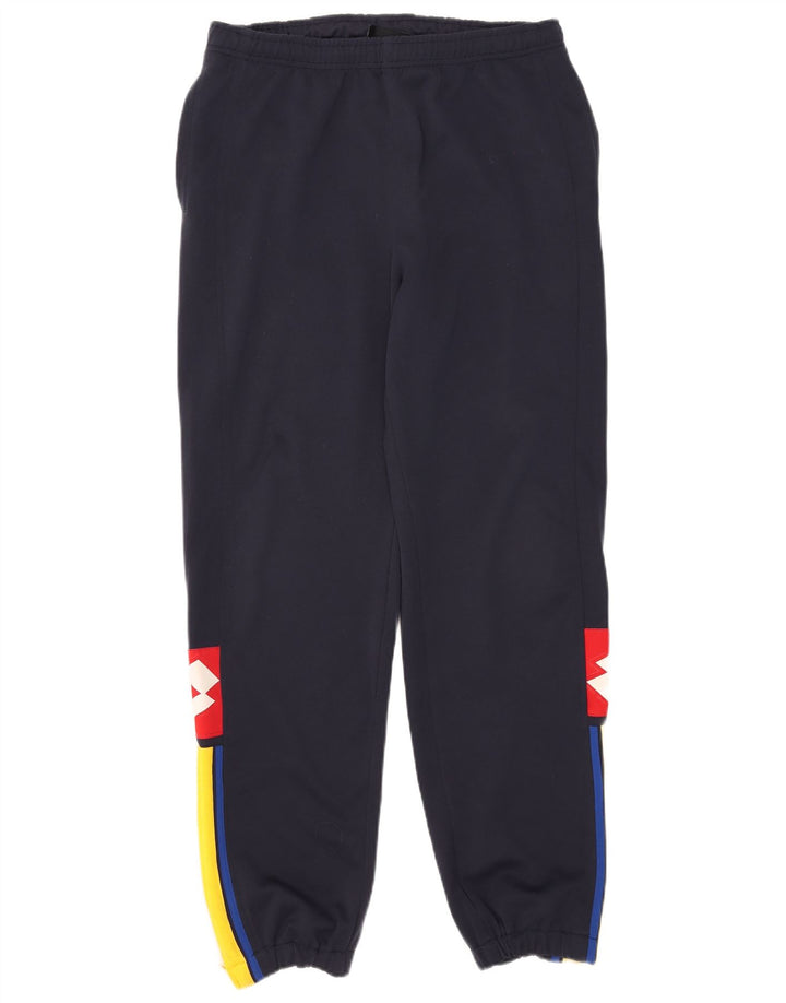 Lotto Survêtement complet graphique pour hommes, grand, bleu marine, polyester color block