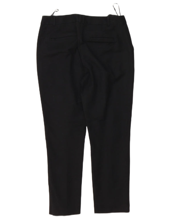 Oasis Pantalon Chino Droit Femme UK 10 Small W30 L26 Coton Noir