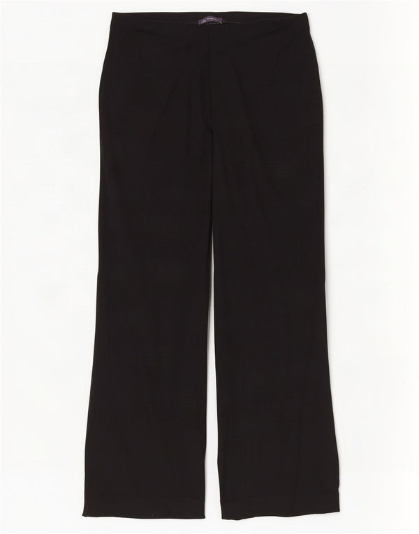 Marks & Spencer Pantalon décontracté à jambe large pour femme UK 16 Large W36 L28 Noir