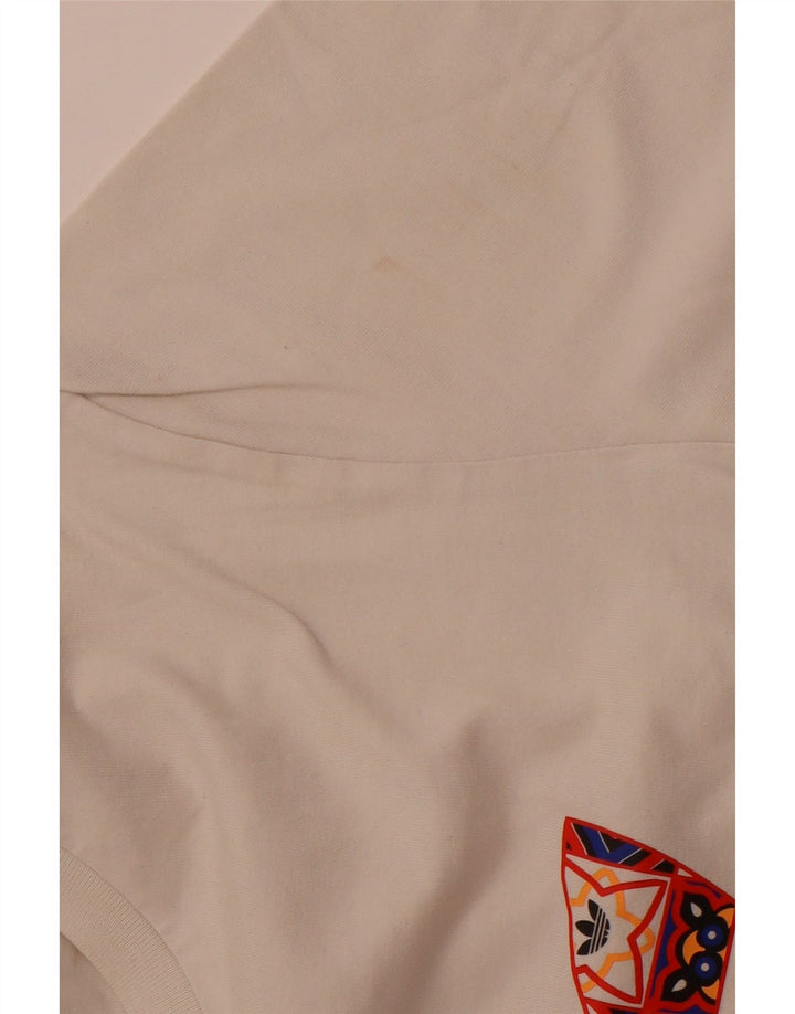 ADIDAS T-shirt graphique pour hommes en coton blanc cassé moyen