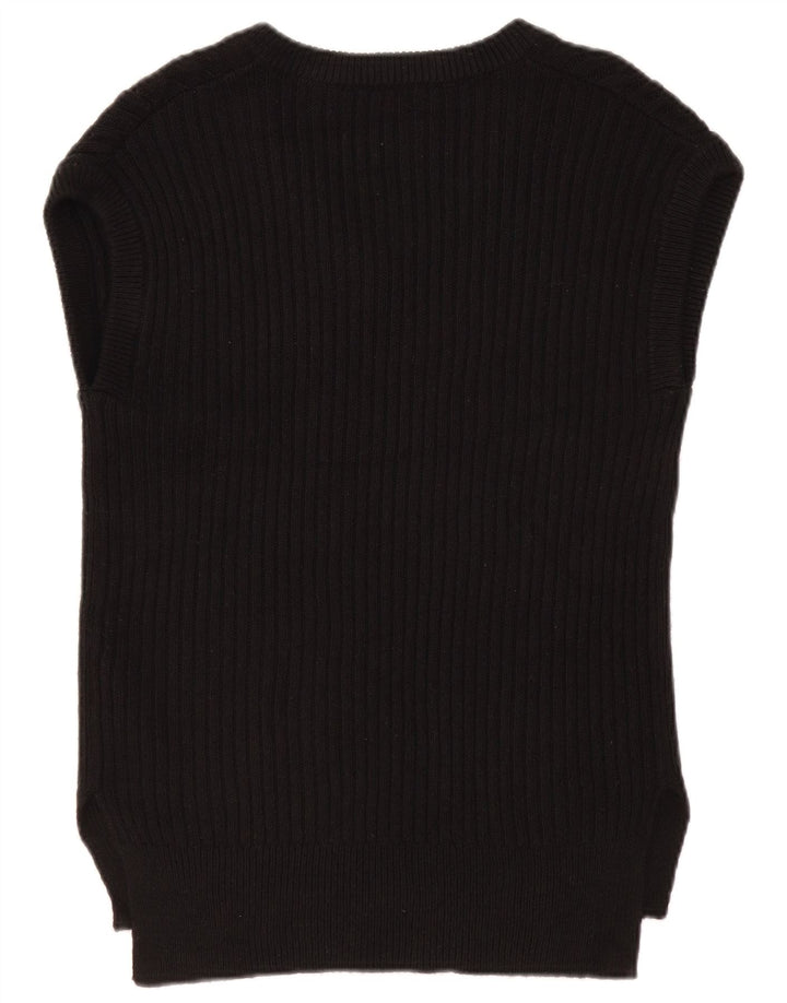 MARKS & SPENCER Débardeur surdimensionné pour femme UK 10 Petit coton noir