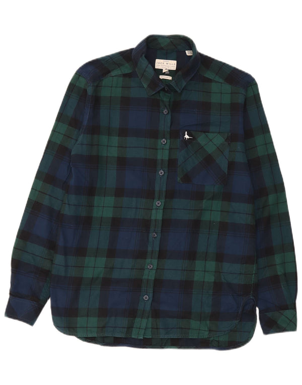 Jack Wills Chemise en flanelle pour femme UK 8 Petit coton à carreaux vert