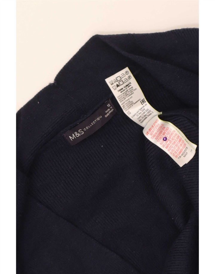 Marks & Spencer Pull cardigan long pour femme UK 12 Bleu marine moyen