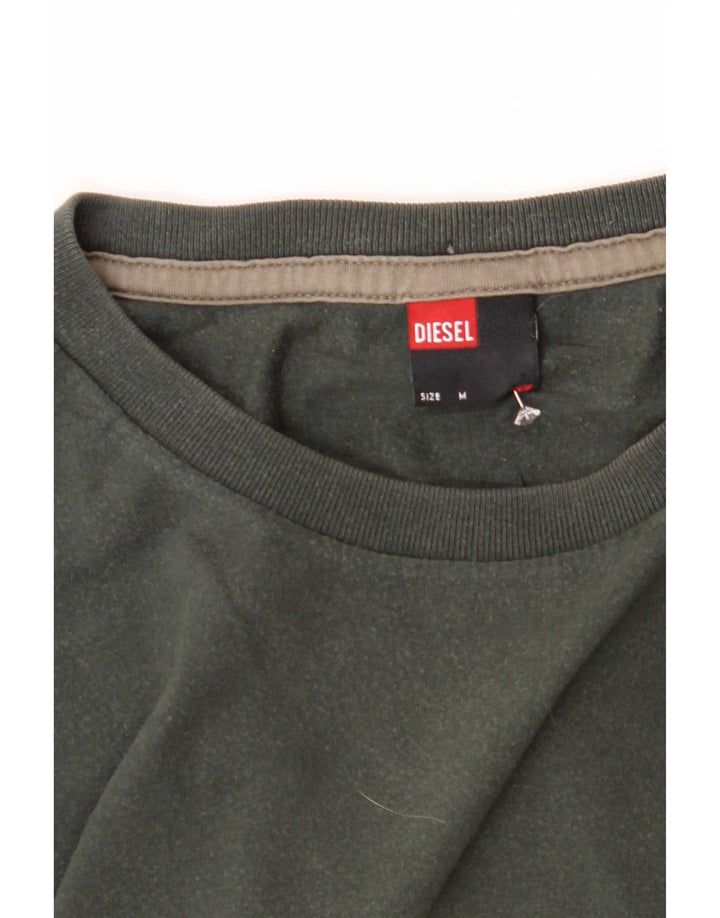 Diesel Top Manches Longues Homme Vert Moyen Coton