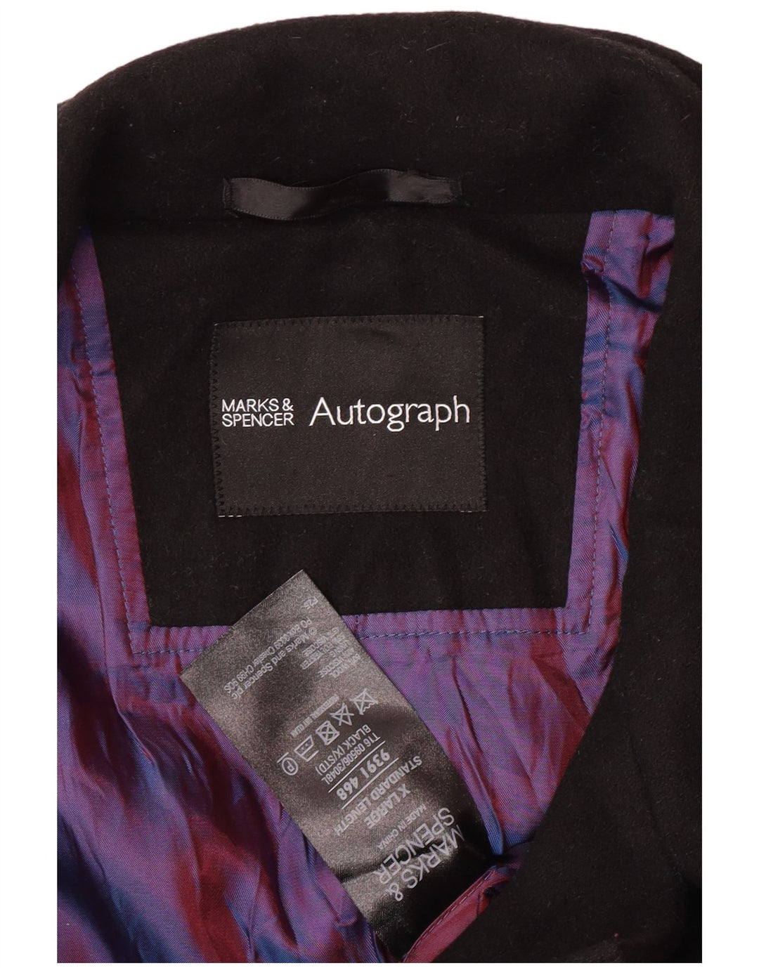 MARKS & SPENCER Caban autographe pour homme UK 42 XL Laine noire