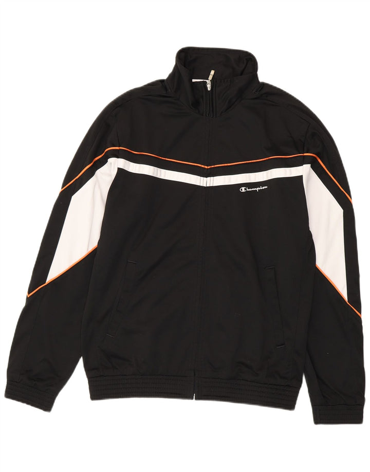 Champion Veste de Survêtement Homme Noir Moyen Polyester Colorblock