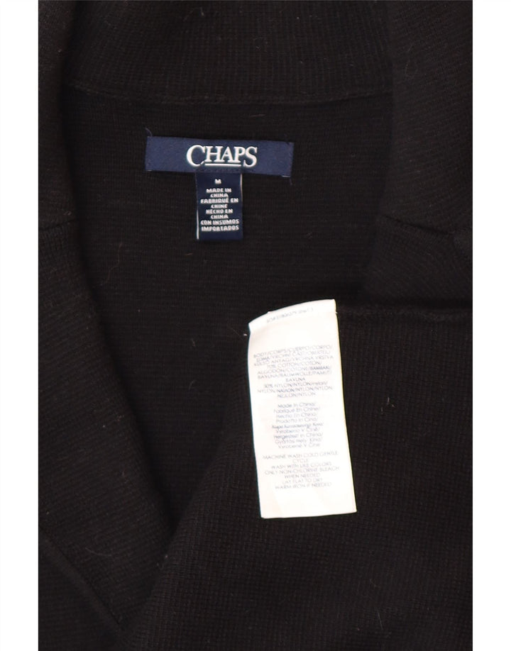 CHAPS Veste Blazer 3 Boutons Femme UK 14 Coton Noir Moyen