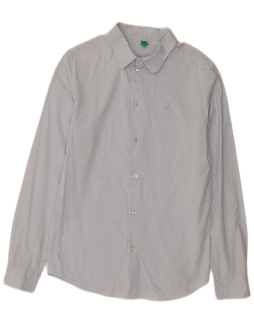 BENETTON Chemise Garçon 11-12 ans 2XL Bleu Rayure Coton