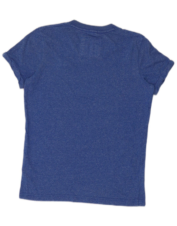 Abercrombie & Fitch T-shirt Muscle Fit pour hommes, petit coton moucheté bleu