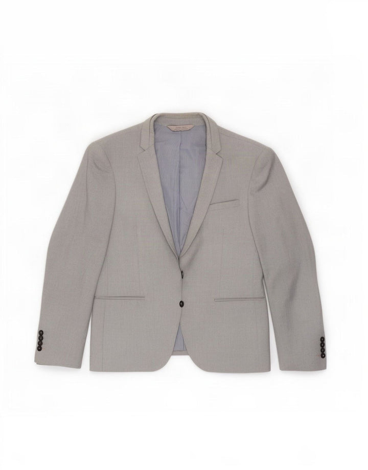 Zara Veste Blazer 2 Boutons Homme EU 56 XL Gris Polyester