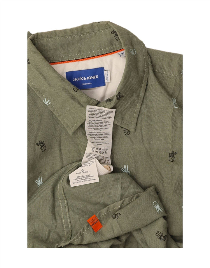 JACK & JONES Chemise Homme Vert Moyen Tacheté Coton