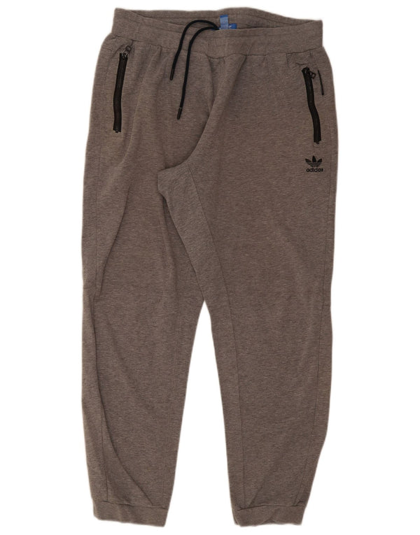Adidas Mens Tracksuit Trousers Joggers XL Grey Cotton