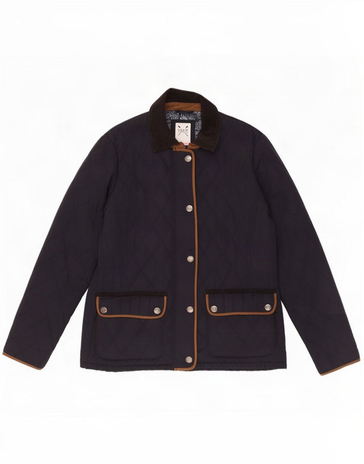 Crew Clothing Veste matelassée pour femme UK 42 Bleu marine moyen Polyester