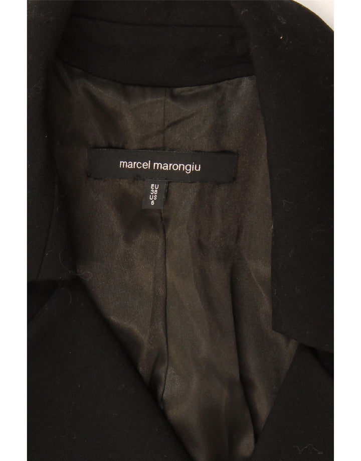 MARCEL MARONGIU Womens 3 Button Blazer Jacket EU 38 Medium Black Wool Vintage Marcel Marongiu and Second-Hand Marcel Marongiu from Messina Hembry 