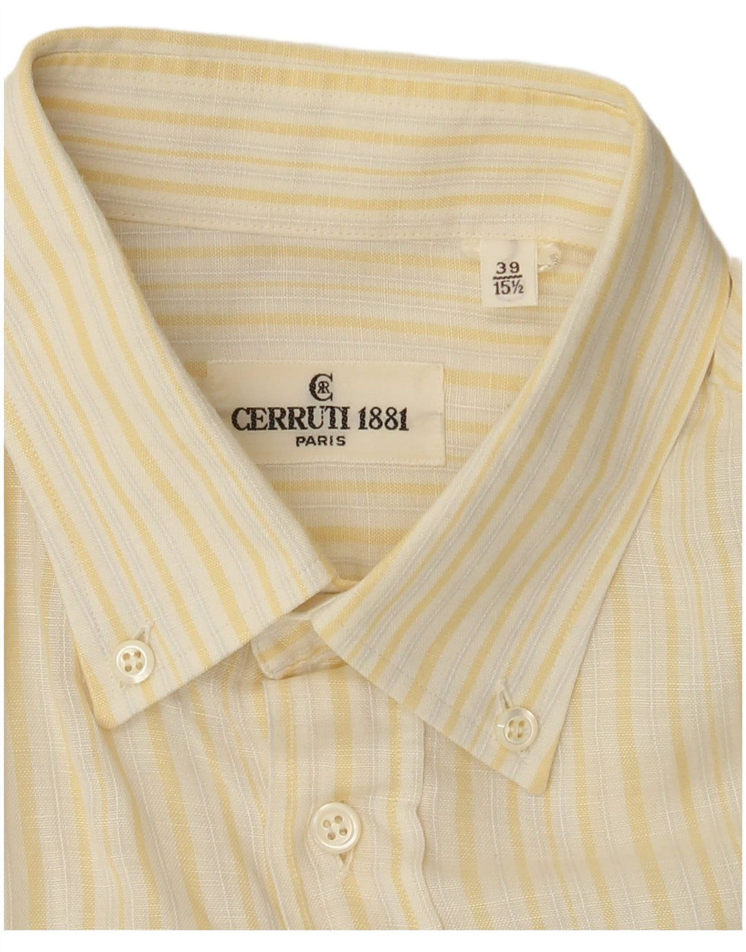 Cerruti 1881 Chemise Homme Taille 39 Rayé Jaune Moyen