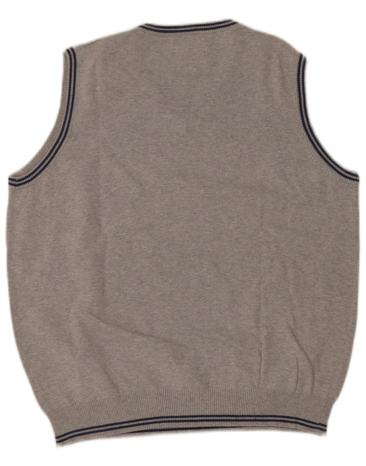Kappa Débardeur Gilet Homme Gris Moyen Moucheté Coton