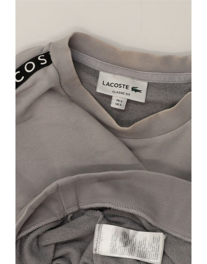 Lacoste Mens Graphic Sweatshirt Jumper Taille 3 Petit Gris Colorblock