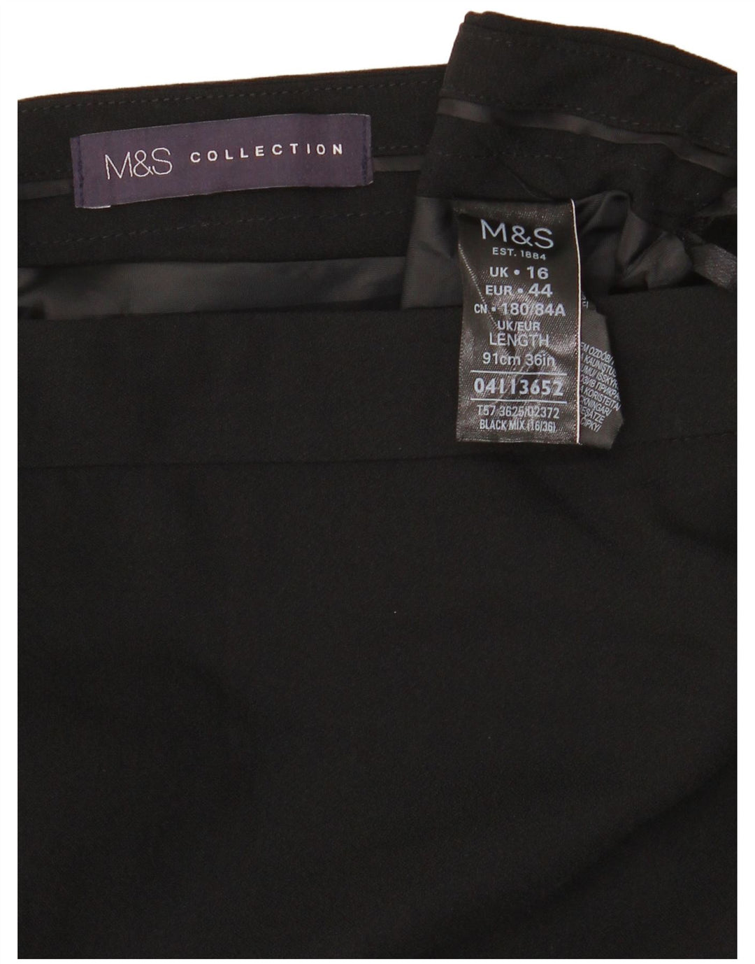 Marks & Spencer Jupe longue pour femme UK 16 Large W34 Noir Polyester