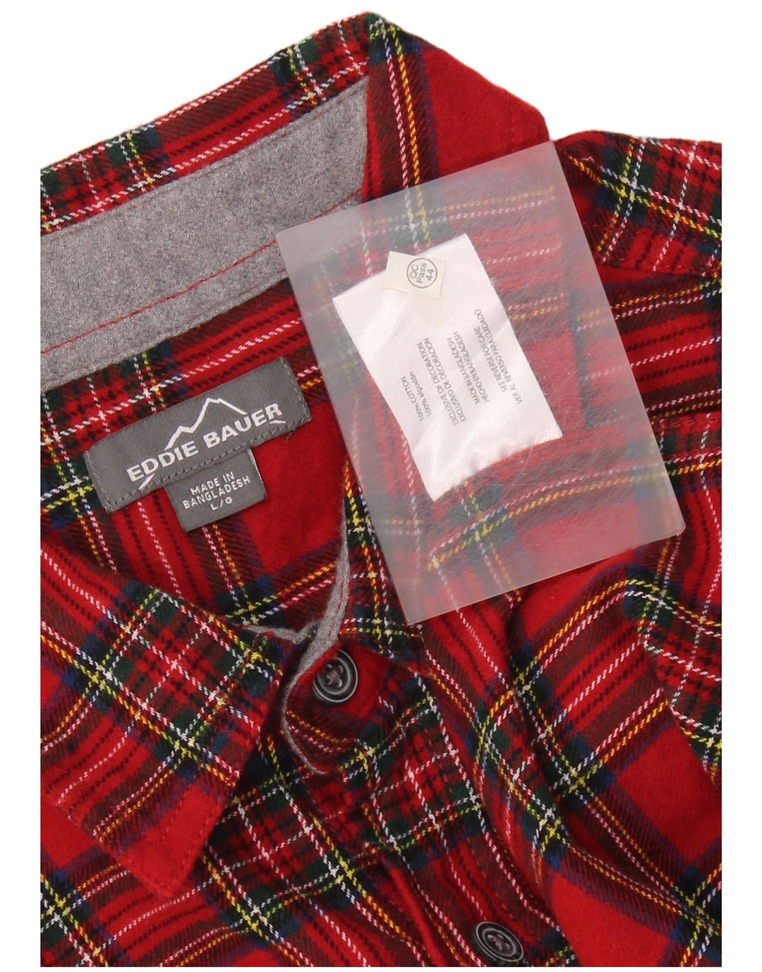 Eddie Bauer Chemise en flanelle pour homme en coton à grands carreaux rouges