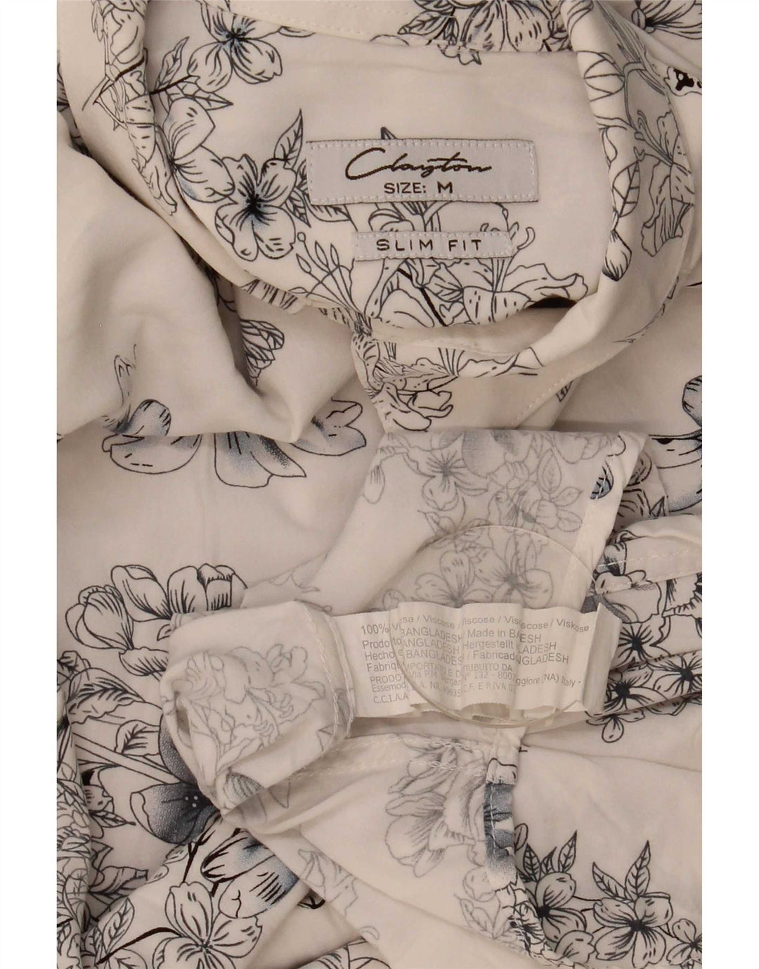 Clayton Chemise Slim Fit Homme Bleu Moyen Floral Viscose