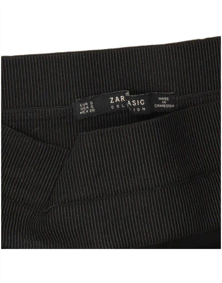 Zara Leggings Femme UK 10 Petites Rayures Noires