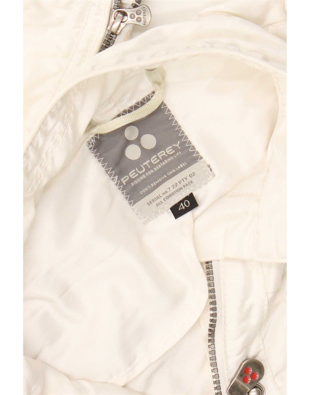 PEUTEREY Veste Bomber Courte Femme IT 40 Petit Blanc