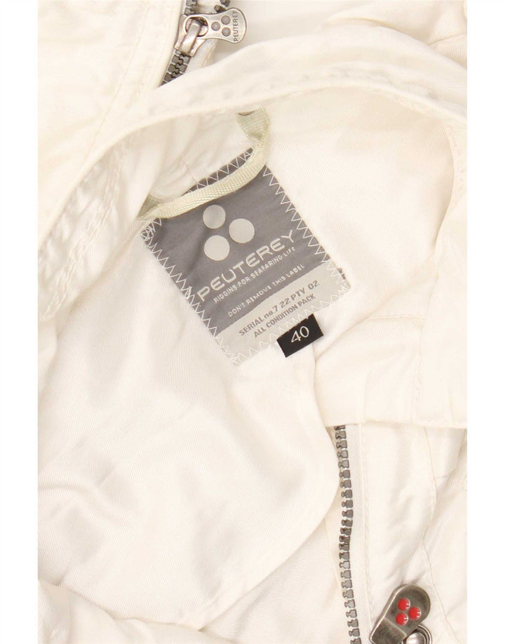 PEUTEREY Veste Bomber Courte Femme IT 40 Petit Blanc