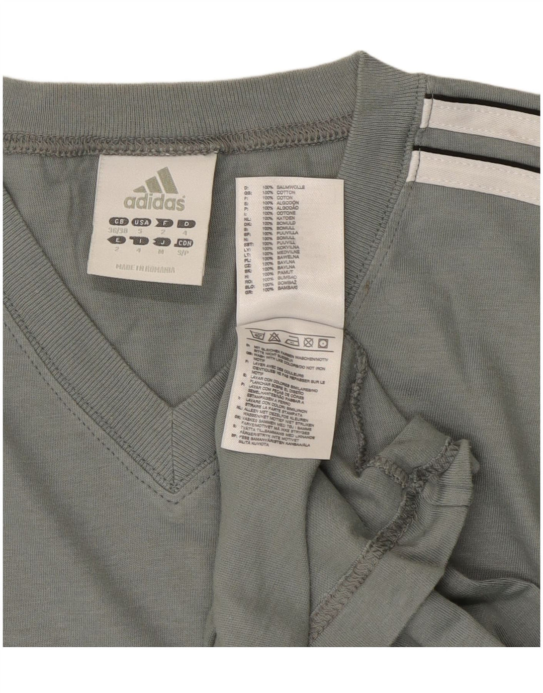 Adidas T-Shirt Homme Top UK 36/38 Petit Gris Coton
