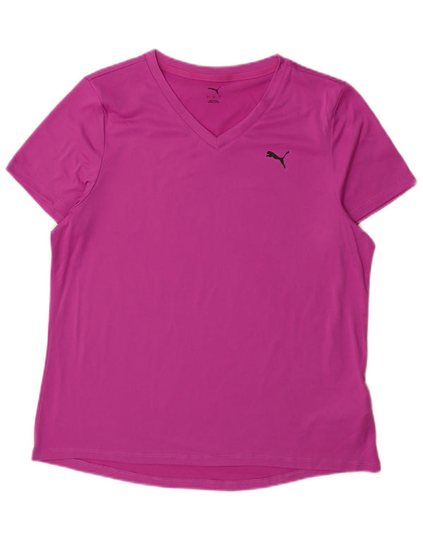Puma T-Shirt Femme Top UK 16 Large Rose Polyester