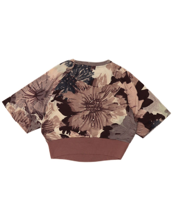 Adidas Womens Loose Fit Crop T-Shirt Top UK 4/6 XS Multicolore Floral