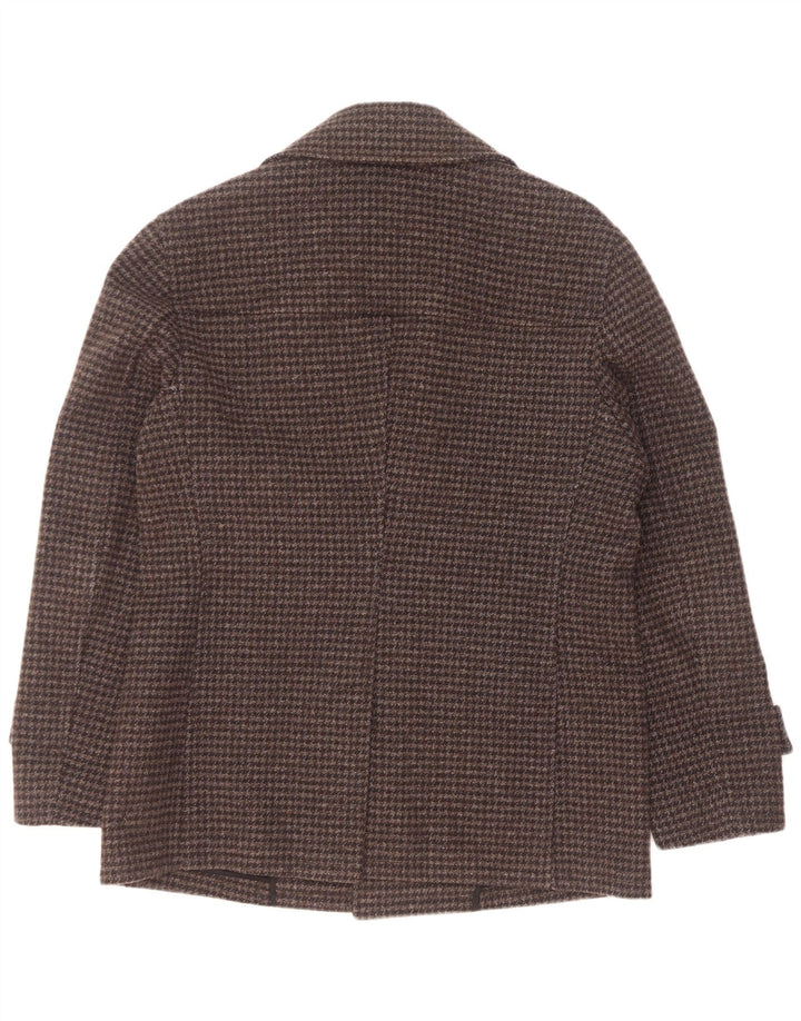 caban homme vintage IT 54 XL laine pied-de-poule gris
