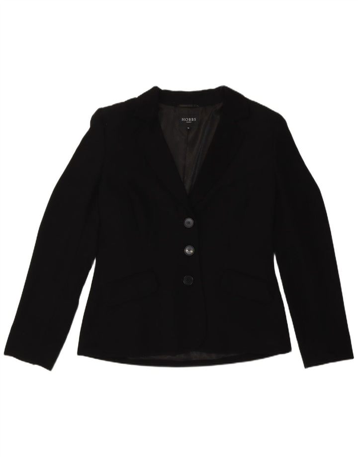 Hobbs Veste Blazer 3 Boutons Femme UK 14 Grand Noir Polyester