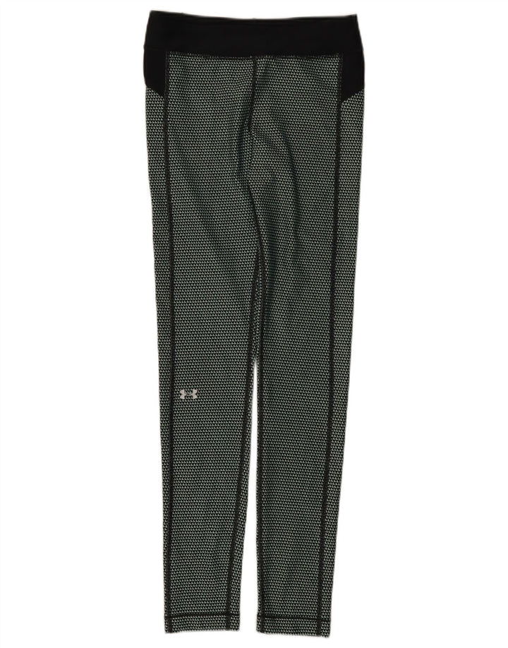 Under Armour Leggings Femme UK 10 Small Noir Géométrique Polyester